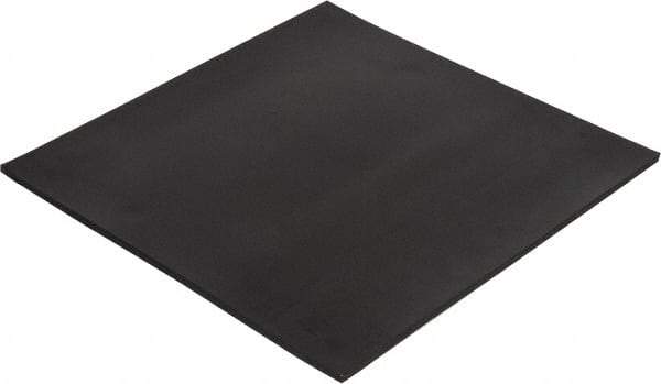 Made in USA - 12" Long, 12" Wide, Buna-N Rubber Foam Sheet - 35 to 45 Durometer, Black, -20 to 170°F, 800 psi Tensile Strength, Stock Length - A1 Tooling