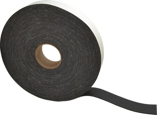 Made in USA - 75' x 2" x 1/8" Black PVC Foam Roll - A1 Tooling