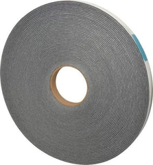 Made in USA - 1/8" Thick x 3/4" Wide x 100' Long Gray Open Cell Polyurethane Foam Rubber Roll - Stock Length, Adhesive Back, 1.8 to 2.2 Lb/Cu Ft Density, -20°F to 160°F - A1 Tooling