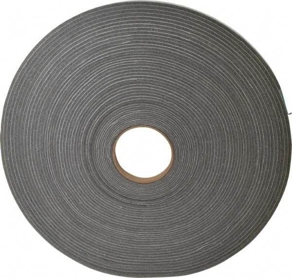 Made in USA - 3/16" Thick x 1/2" Wide x 100' Long Gray Open Cell Polyurethane Foam Rubber Roll - Stock Length, Adhesive Back, 1.8 to 2.2 Lb/Cu Ft Density, -20°F to 160°F - A1 Tooling