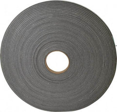 Made in USA - 3/16" Thick x 1/2" Wide x 100' Long Gray Open Cell Polyurethane Foam Rubber Roll - Stock Length, Adhesive Back, 1.8 to 2.2 Lb/Cu Ft Density, -20°F to 160°F - A1 Tooling