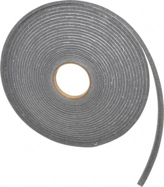 Made in USA - 1/4" Thick x 1/2" Wide x 50' Long Gray Open Cell Polyurethane Foam Rubber Roll - Stock Length, Adhesive Back, 1.8 to 2.2 Lb/Cu Ft Density, -20°F to 160°F - A1 Tooling