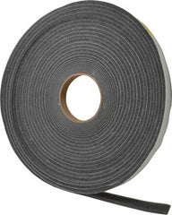 Made in USA - 1/4" Thick x 3/4" Wide x 50' Long Gray Open Cell Polyurethane Foam Rubber Roll - Stock Length, Adhesive Back, 1.8 to 2.2 Lb/Cu Ft Density, -20°F to 160°F - A1 Tooling