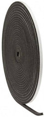 Made in USA - 3/8" Thick x 1/2" Wide x 50' Long Gray Open Cell Polyurethane Foam Rubber Roll - Stock Length, Adhesive Back, 1.8 to 2.2 Lb/Cu Ft Density, -20°F to 160°F - A1 Tooling