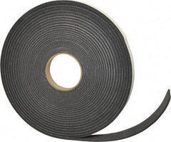 Made in USA - 3/8" Thick x 3/4" Wide x 50' Long Gray Open Cell Polyurethane Foam Rubber Roll - Stock Length, Adhesive Back, 1.8 to 2.2 Lb/Cu Ft Density, -20°F to 160°F - A1 Tooling