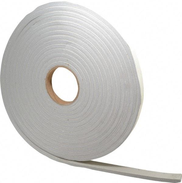 Made in USA - 3/8" Thick x 3/4" Wide x 30' Long Gray Closed Cell PVC Foam Rubber Roll - Stock Length, Adhesive Back, 8 Lb/Cu Ft Density, -20°F to 130°F - A1 Tooling