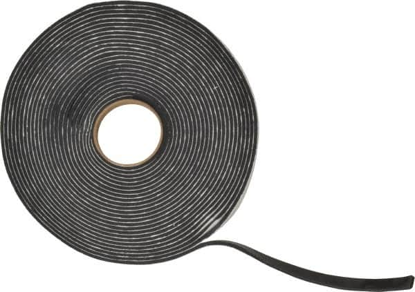 Made in USA - 3/16" Thick x 1/2" Wide x 45' Long Black Closed Cell PVC Foam Rubber Roll - Stock Length, Adhesive Back, 13 Lb/Cu Ft Density, -20°F to 130°F - A1 Tooling