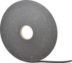 Made in USA - 1/4" Thick x 1/2" Wide x 45' Long Black Closed Cell PVC Foam Rubber Roll - Stock Length, Adhesive Back, 13 Lb/Cu Ft Density, -20°F to 130°F - A1 Tooling