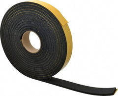 Made in USA - 25' x 1-1/2" x 5/16" Black Natural Foam Roll - A1 Tooling