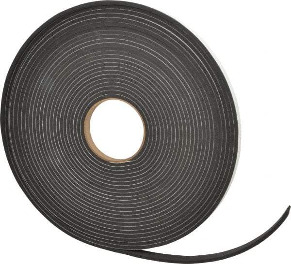 Made in USA - 3/16" Thick x 1/2" Wide x 50' Long Black Closed Cell Neoprene-Blend Spring Rubber Roll - Stock Length, Adhesive Back, 8 to 11 Lb/Cu Ft Density, -40°F to 158°F - A1 Tooling