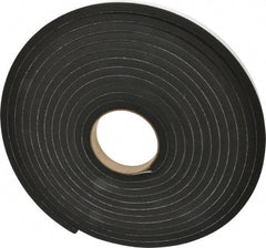 Made in USA - 3/8" Thick x 3/4" Wide x 25' Long Black Closed Cell Neoprene-Blend Spring Rubber Roll - Stock Length, Adhesive Back, 8 to 11 Lb/Cu Ft Density, -40°F to 158°F - A1 Tooling