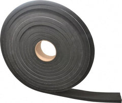 Made in USA - 1/2" Thick x 2" Wide x 25' Long Black Closed Cell Neoprene-Blend Spring Rubber Roll - Stock Length, Adhesive Back, 8 to 11 Lb/Cu Ft Density, -40°F to 158°F - A1 Tooling