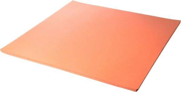 Made in USA - 12" Long, 12" Wide, Silicone Foam Rubber Foam Sheet - Orange-Red, -103 to 450°F, Plain Backing, Stock Length - A1 Tooling