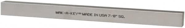 Made in USA - 12" Long x 7/8" High x 7/8" Wide, Zinc-Plated Oversized Key Stock - C1018 Steel - A1 Tooling