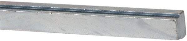 Made in USA - 12" Long, Zinc-Plated Step Key Stock for Shafts - C1018 Steel - A1 Tooling