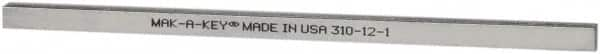 Made in USA - 12" Long, Zinc-Plated Step Key Stock for Shafts - C1018 Steel - A1 Tooling