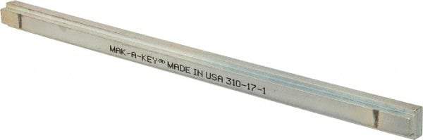 Made in USA - 12" Long, Zinc-Plated Step Key Stock for Shafts - C1018 Steel - A1 Tooling