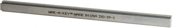 Made in USA - 12" Long, Zinc-Plated Step Key Stock for Shafts - C1018 Steel - A1 Tooling