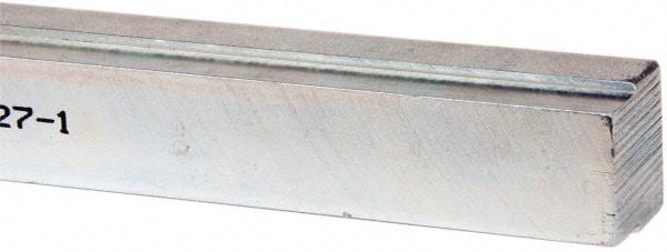 Made in USA - 12" Long, Zinc-Plated Step Key Stock for Shafts - C1018 Steel - A1 Tooling