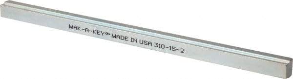 Made in USA - 12" Long, Zinc-Plated Step Key Stock for Gears - C1018 Steel - A1 Tooling