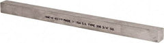 Made in USA - 12" Long x 3/4" High x 3/4" Wide, Undersized Key Stock - Type 316 Stainless Steel - A1 Tooling