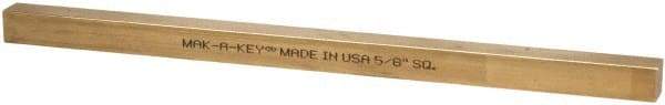 Made in USA - 12" Long x 5/8" High x 5/8" Wide, Over/Undersized Key Stock - Alloy 360 Brass - A1 Tooling