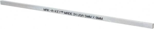 Made in USA - 12" Long, Zinc-Plated Oversized Key Stock - C1045 Steel - A1 Tooling