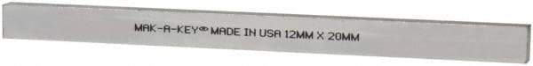 Made in USA - 12" Long, Zinc-Plated Oversized Key Stock - C1045 Steel - A1 Tooling