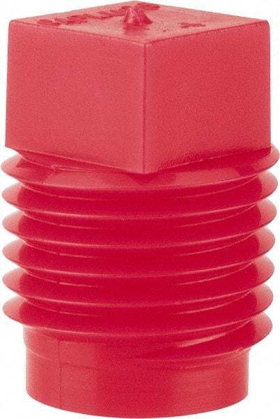 Caplugs - Square Head Plug - 1/4" OD, Polyethylene, Red - A1 Tooling