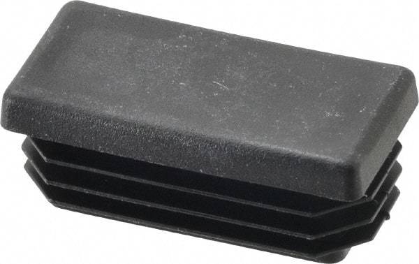 Caplugs - Rectangular Head Plug - 3/4 x 1-1/2" OD, 1" Long, Polyethylene, Black - A1 Tooling