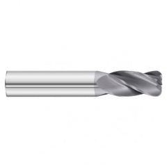 20mm Dia. x 100mm Overall Length 4-Flute 0.5mm C/R Solid Carbide SE End Mill-Round Shank-Center Cut-TiAlN - A1 Tooling