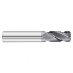 4mm Dia. x 50mm Overall Length 4-Flute 1mm C/R Solid Carbide SE End Mill-Round Shank-Center Cut-TiAlN - A1 Tooling