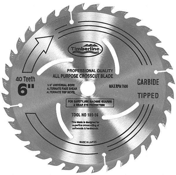 Amana Tool - 5-1/2" Diam, 5/8" Arbor Hole Diam, 30 Tooth Wet & Dry Cut Saw Blade - Carbide-Tipped, General Purpose Action, Standard Round Arbor - A1 Tooling