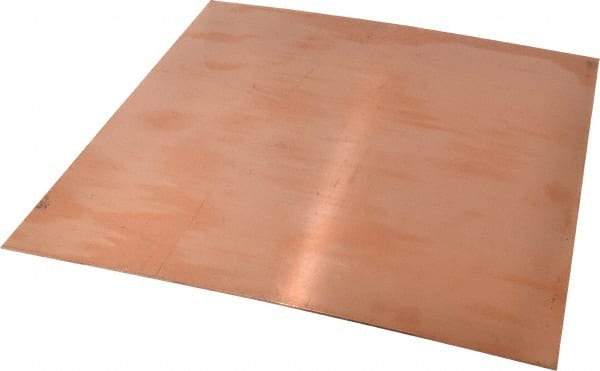 Value Collection - 1/16 Inch Thick x 12 Inch Square, Copper Sheet - Alloy 110 - A1 Tooling