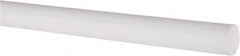 Made in USA - 4' Long, 5/8" Diam, PTFE (Virgin) Plastic Rod - White - A1 Tooling