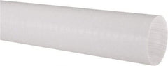 Made in USA - 3' Long, 2" Diam, PTFE (Virgin) Plastic Rod - White - A1 Tooling