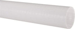 Made in USA - 4' Long, 2" Diam, PTFE (Virgin) Plastic Rod - White - A1 Tooling