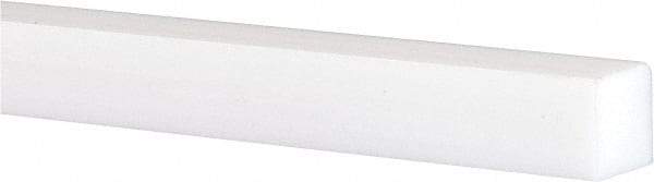 Made in USA - 2 Ft. Long x 1 Inch Wide x 1 Inch High, Virgin PTFE, Square Plastic Bar - White, +0.030 - 0.000 Tolerance - A1 Tooling