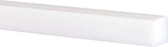 Made in USA - 2 Ft. Long x 1 Inch Wide x 1 Inch High, Virgin PTFE, Square Plastic Bar - White, +0.030 - 0.000 Tolerance - A1 Tooling