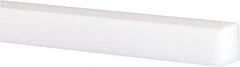 Made in USA - 5' x 1/4" x 1/4" White PTFE (Virgin) Square Bar - A1 Tooling