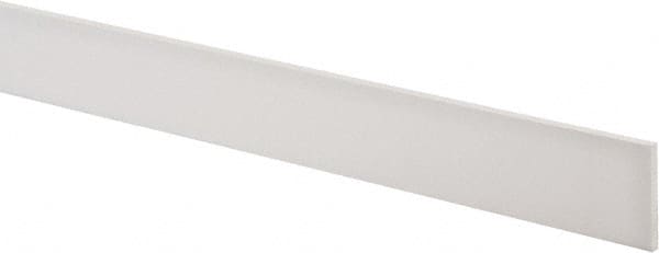 Made in USA - 4 Ft. Long x 1-1/2 Inch Wide x 1/8 Inch High, Virgin PTFE, Rectangular Plastic Bar - White, +/- 0.060 Tolerance - A1 Tooling