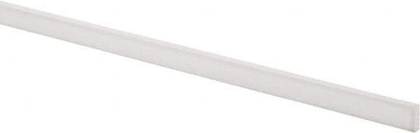 Made in USA - 4 Ft. Long x 1/2 Inch Wide x 3/16 Inch High, Virgin PTFE, Rectangular Plastic Bar - White, +/- 0.060 Tolerance - A1 Tooling