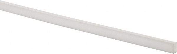 Made in USA - 4 Ft. Long x 1/2 Inch Wide x 1/4 Inch High, Virgin PTFE, Rectangular Plastic Bar - White, +/- 0.060 Tolerance - A1 Tooling