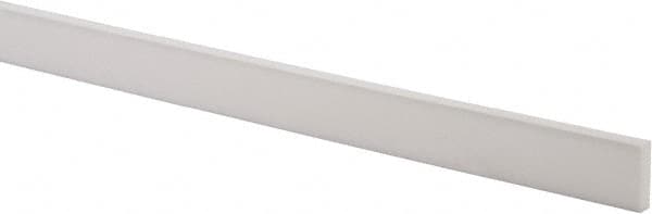 Made in USA - 2 Ft. Long x 1 Inch Wide x 1/4 Inch High, Virgin PTFE, Rectangular Plastic Bar - White, +/- 0.060 Tolerance - A1 Tooling