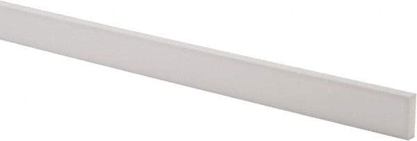 Made in USA - 3 Ft. Long x 1 Inch Wide x 1/4 Inch High, Virgin PTFE, Rectangular Plastic Bar - White, +/- 0.060 Tolerance - A1 Tooling