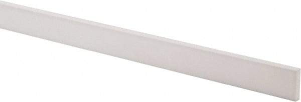 Made in USA - 4 Ft. Long x 1 Inch Wide x 1/4 Inch High, Virgin PTFE, Rectangular Plastic Bar - White, +/- 0.060 Tolerance - A1 Tooling