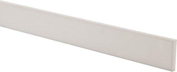 Made in USA - 2 Ft. Long x 1-1/2 Inch Wide x 1/4 Inch High, Virgin PTFE, Rectangular Plastic Bar - White, +/- 0.060 Tolerance - A1 Tooling