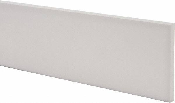 Made in USA - 1 Ft. Long x 4 Inch Wide x 3/8 Inch High, Virgin PTFE, Rectangular Plastic Bar - White, +/- 0.060 Tolerance - A1 Tooling