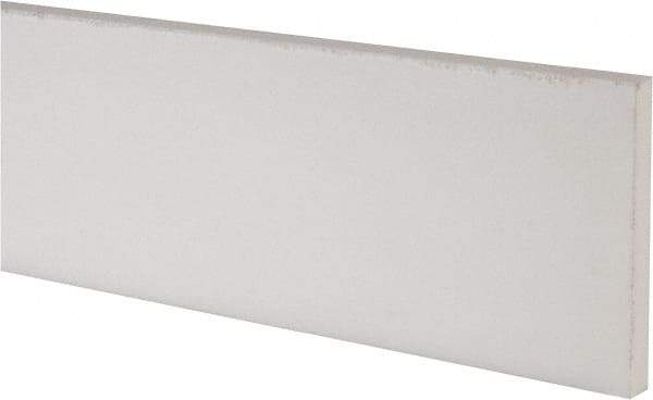 Made in USA - 4 Ft. Long x 4 Inch Wide x 1/2 Inch High, Virgin PTFE, Rectangular Plastic Bar - White, +/- 0.060 Tolerance - A1 Tooling