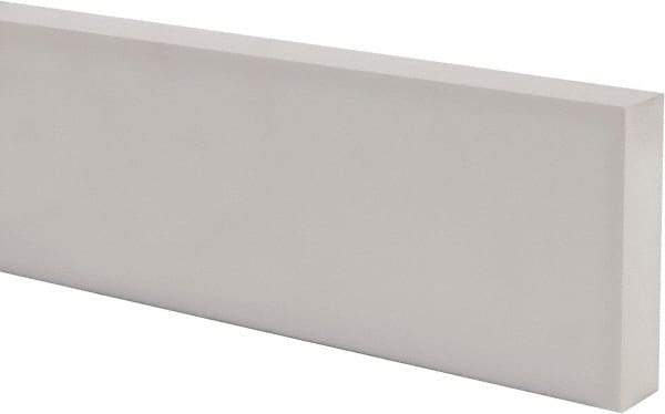 Made in USA - 1 Ft. Long x 4 Inch Wide x 1 Inch High, Virgin PTFE, Rectangular Plastic Bar - White, +/- 0.060 Tolerance - A1 Tooling